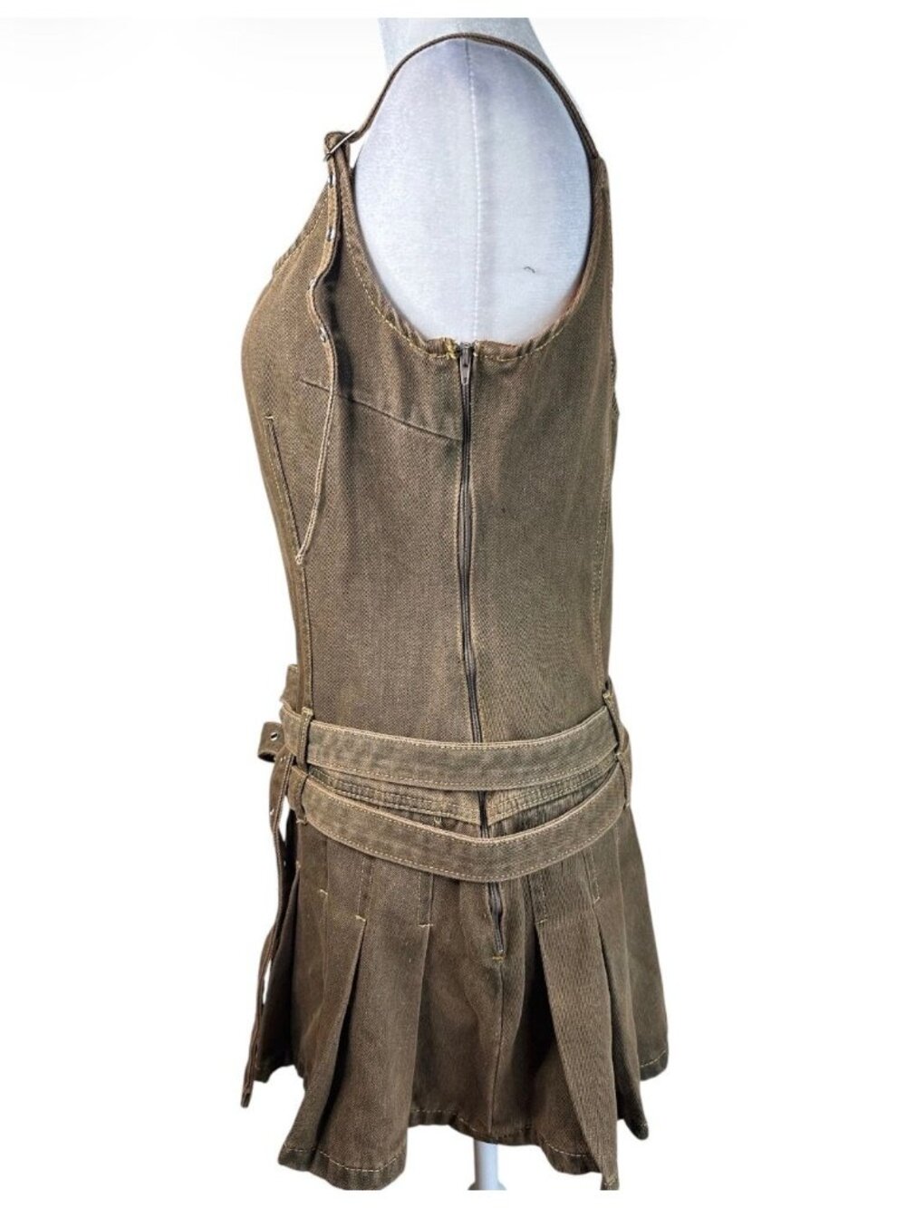 LIONESS Biker Mini Dress in Petrol Medium New Womens Denim - Picture 7 of 16